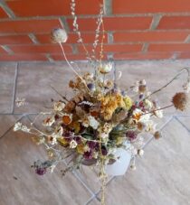 Ramo de flores secas tons pastel multicolor