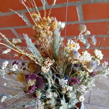 Ramo de flores secas tons pastel multicolor