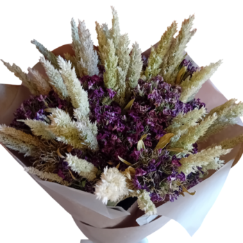 Ramo de flores secas roxo
